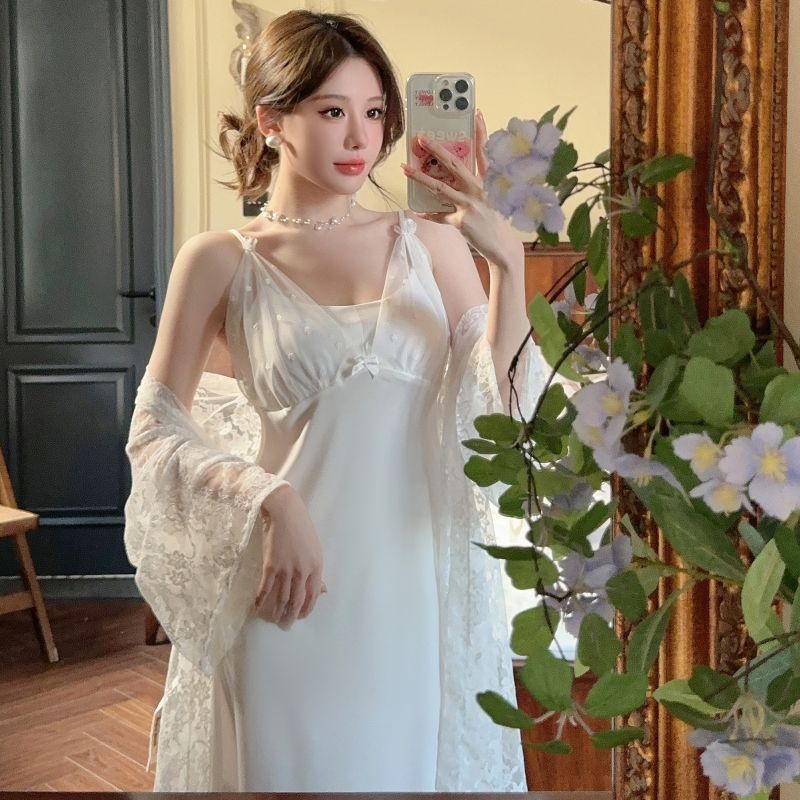 Лето 2025 г., 2 шт., сексуальн – обзор и цена Robe Silk Women