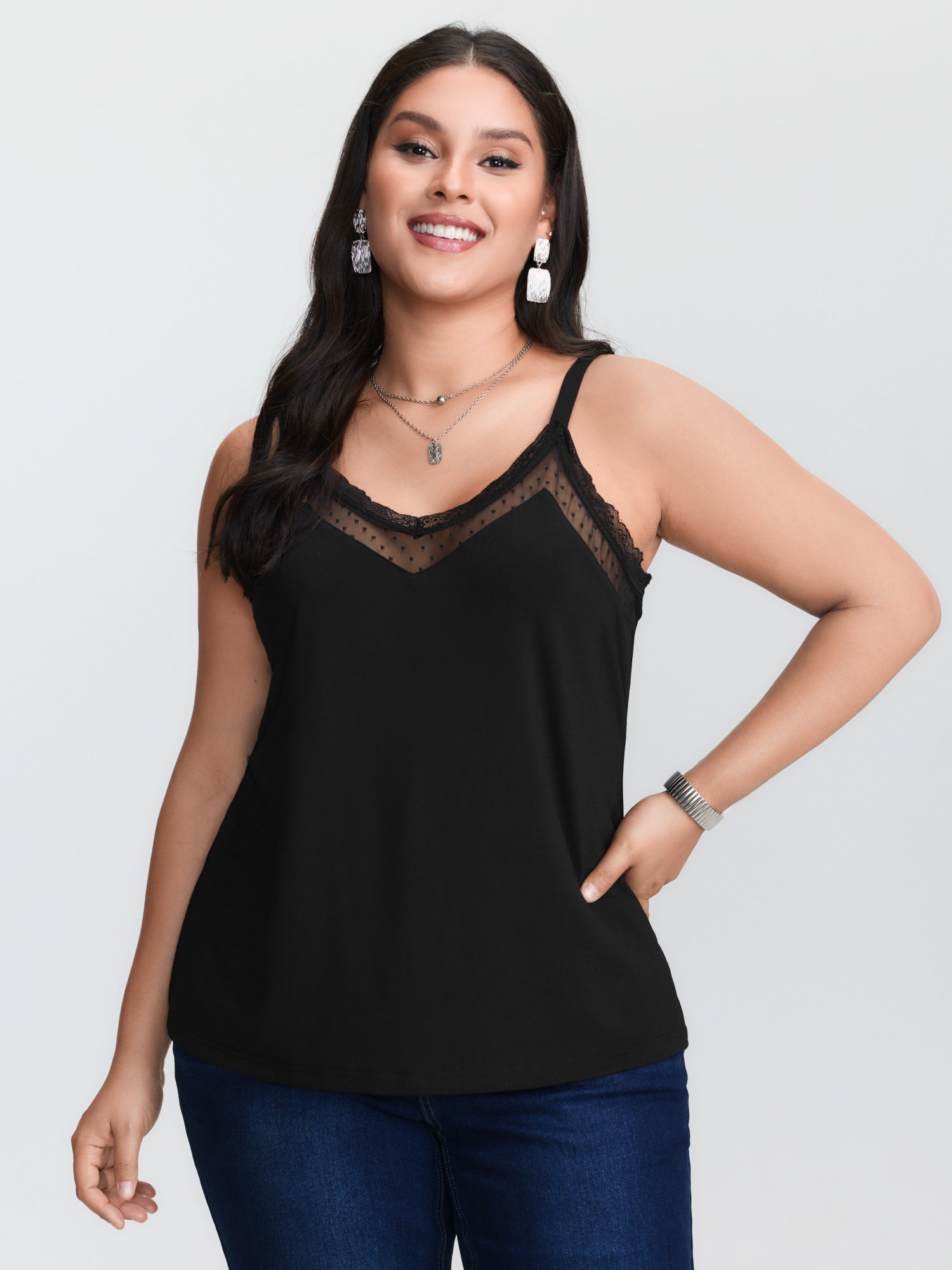 Черный вязаный топ-камисоль бо – обзор и цена Cami Top Lace